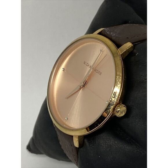 Michael Kors Charley MK2823 Women's Brown Leather Analog Dial Quartz Watch EY655 - Picture 4 of 12